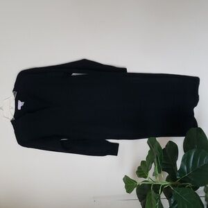 Vintage Bonwit Teller Black Midi Maxi Sweater Dress, Wool Angora blend. Sz Small